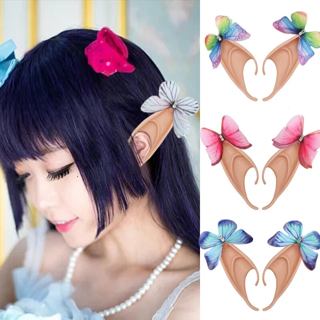 1 paio di Halloween Pixie Elfo Orecchie Fata Cosplay Ruoli Gioca Fantastici Oggetti di scena GiH7
