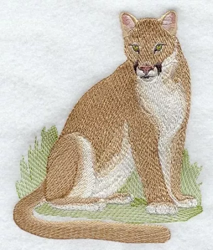 Embroidered Sweatshirt - Cougar Mountain Lion M2125