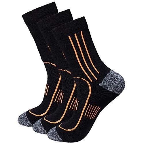 Men's 3-Pack Black Cushioned Anti Odor Blister Resit Crew 7-12 3-pack Black