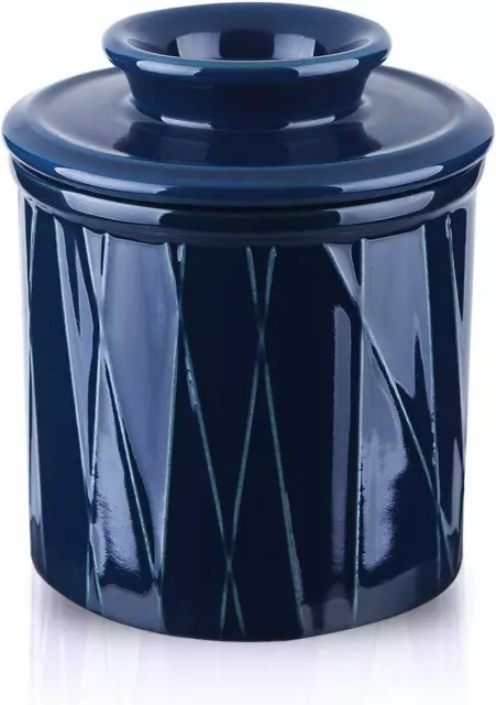 Sweese Navy Blue Ceramic Butter Bell Crock Keeper French Butter