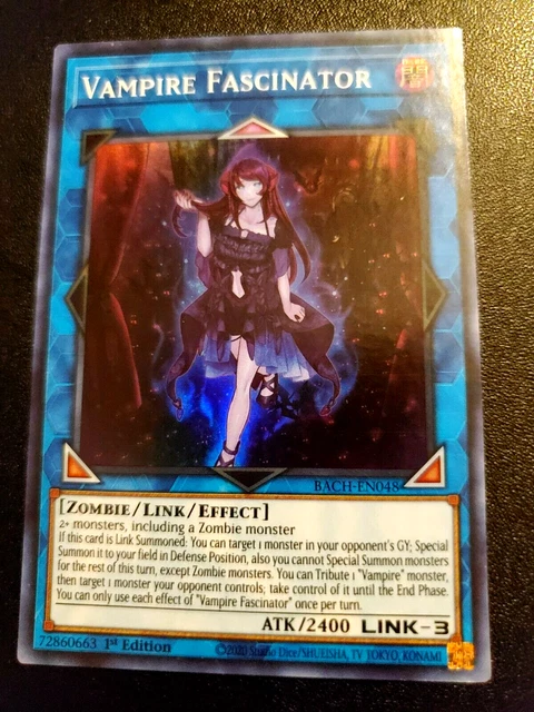 Yugioh! 1-Vampire Fascinator-Super Rare-1St Edition-Bach-En048