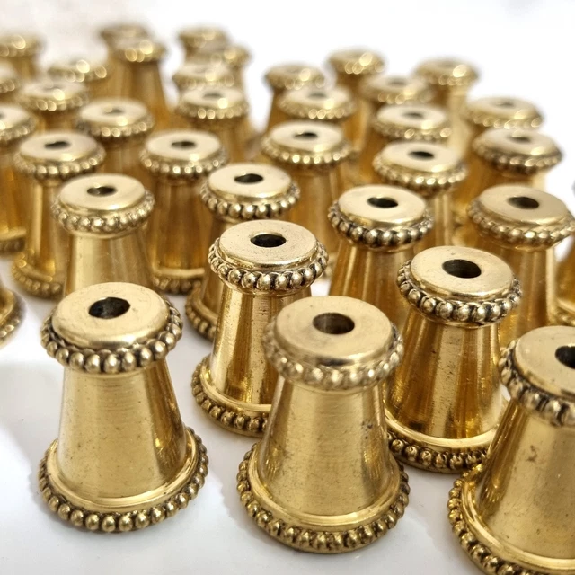 4 brass cord pulls Vintage hardware for curtain and drapery