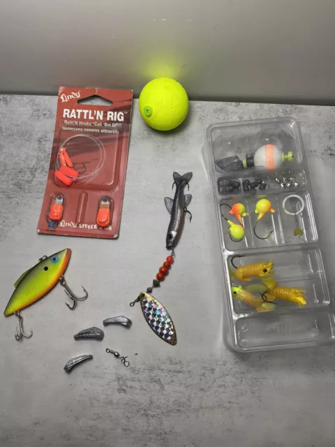 VTG TACKLE BOX Fishing Lures & Accessories Lot (12) w/ Sport Salmon Punch  Card $22.99 - PicClick