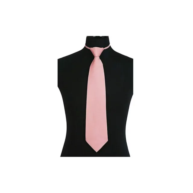 New Poly Men's ready knot pre tied neck tie solid formal wedding dusty pink