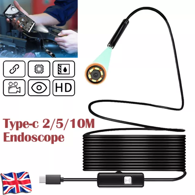 USB Type C Endoscope Borescope Snake Inspection Camera 2 in 1 for Phone Android