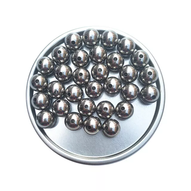 Dia 11mm ~ 60mm Solid 304 Stainless Steel Bead Through Hole Crafts Ball Sphere 3