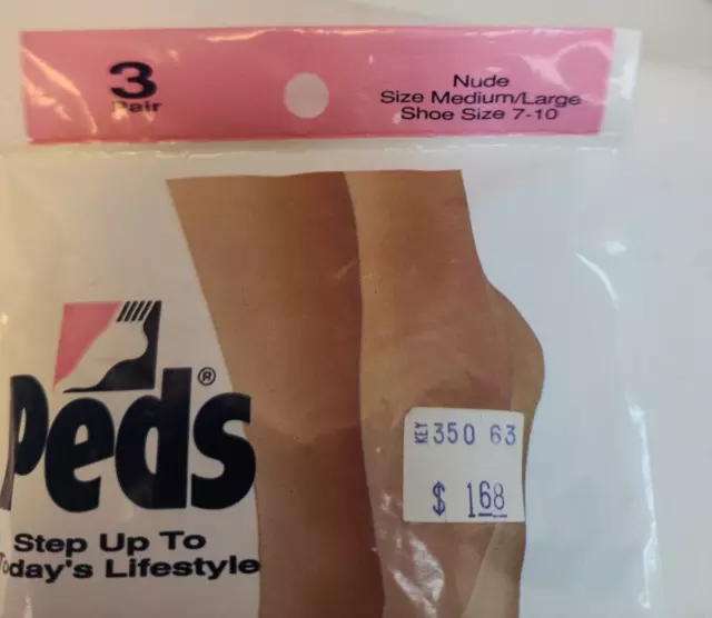 Peds Cotton Blend Foot Covers, Nude, Size Medium/Large, 3 Pair, New 3