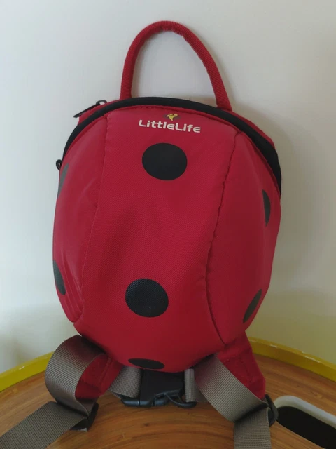 LittleLife Toddler Backpack with Child Safety Rein Ladybird Girls Boys Red Black