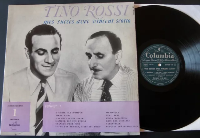 Tino Rossi Mes Succes Avec Vincent Scotto LP Columbia (1960's) Ex France