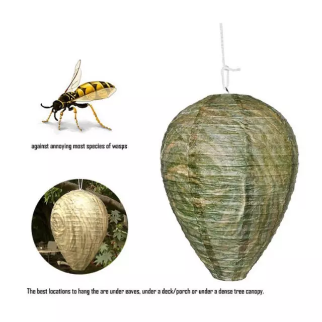 6pcs 11x8.7 inch Eco Friendly Wasp Nest Decoy Repellent Hanging Wasp FR 2