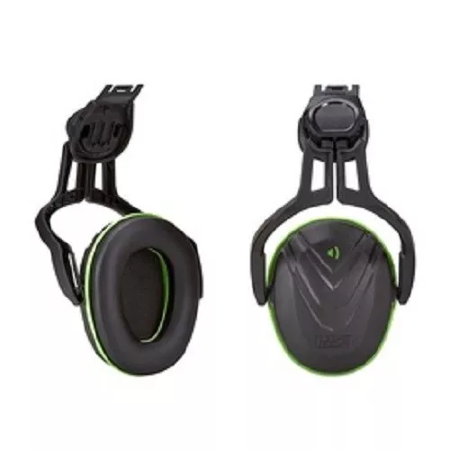 MSA  V-Gard Cap Hardhat Mounted Hearing Protection Earmuffs, 28 dB, Black/Green