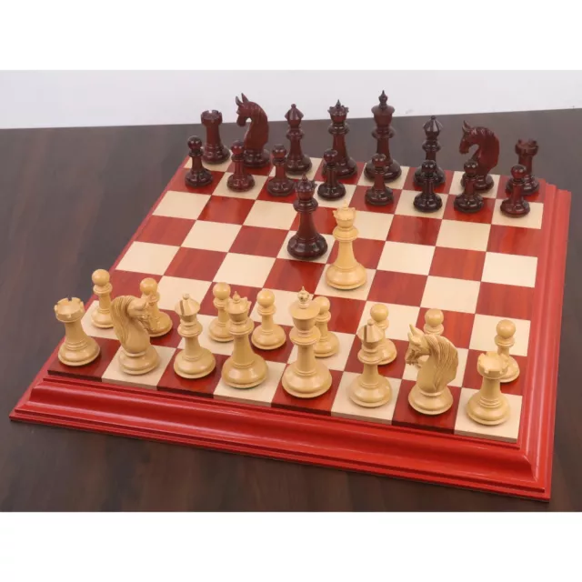 4,6" Bath Luxury Staunton Chess Pieces Only Set – Bud Rosewood – Triple Weight 3