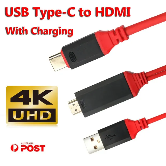 USB Type-C to HDMI HDTV TV AV Adapter Cable 4K For Samsung Galaxy S23 Ultra AU