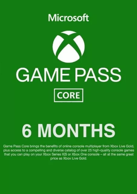 Xbox Game Pass Core 6 Mesi | Microsoft Xbox One Series X