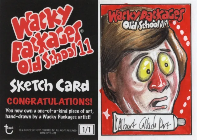 2023 Topps Wacky Packages Old School 11 Signed Artist Sketch Albert Collado 1/1