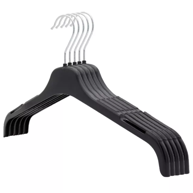 The Hanger Store™ Non-Slip Black Plastic Coat Clothes Hangers for Tops & Shirts