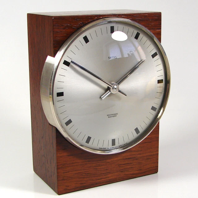 SMITHS RAPIER VINTAGE Modern teak electronic battery mantel clock late