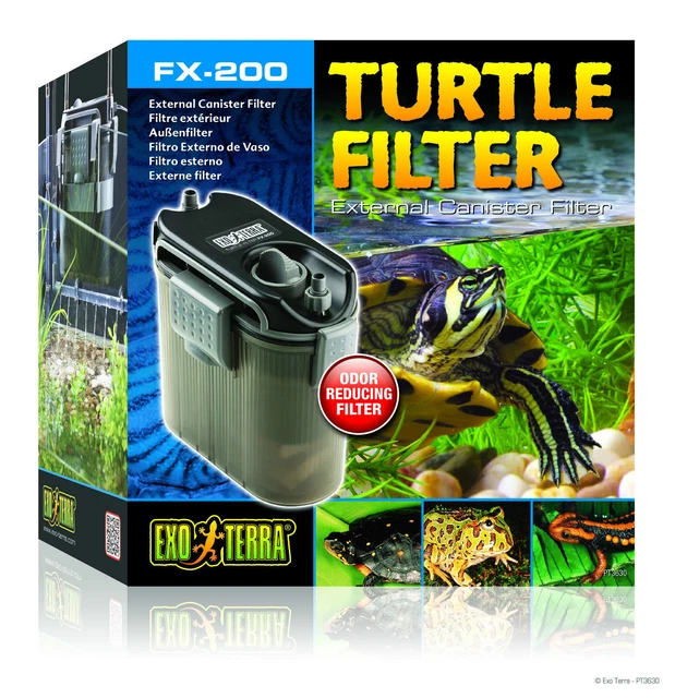 Exo Terra Fx-200 Turtle External Hang On Canister Filter + Media Fish Tank