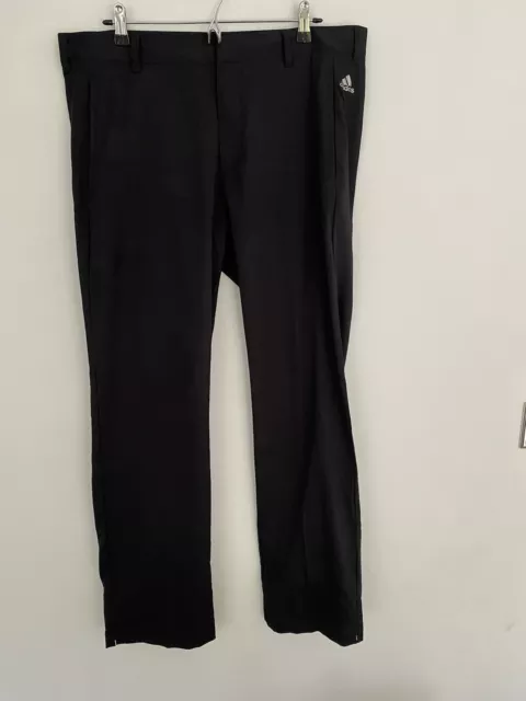 Adidas Men’s Tapered Fit Black Pants 36” X 32” Golf Trousers 3 Stripes