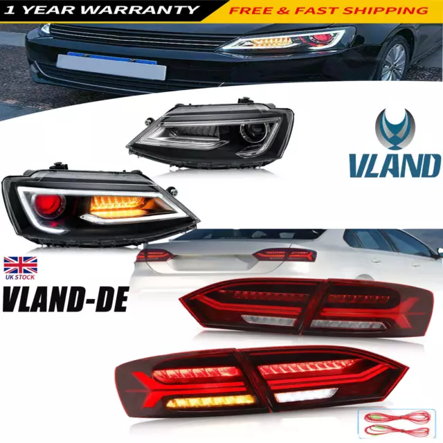 4PCS VLAND Headlights and Tail Lights For Volkswagen VW Jetta/Sedan 2011-2014