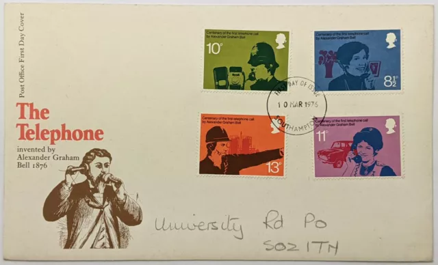 GB; 10-03-1976 Centenary Of The Telephone FDC, First Day Cover, Pencil Address