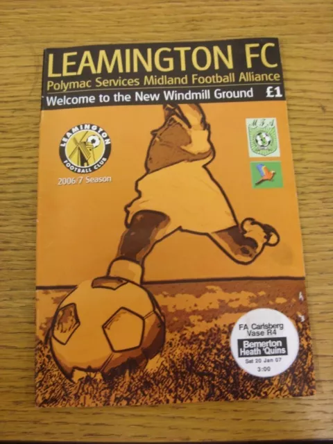 20/01/2007 Leamington v Bemerton Heath Harlequins [FA Vase] (Creased, Marked). T