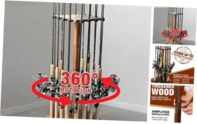 FISHING ROD HOLDERS for Garage 360 Degree Rotating Fishing Pole Rack, Floor  Stan $49.63 - PicClick