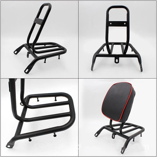 Universal Motorcycle Backrest Rear Shelf w/ Pad Electric Car Refitted Luggage