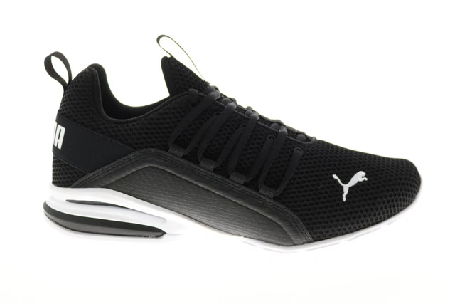 Puma Axelion LS 19438405 Mens Black Mesh Lace Up Athletic Running Shoes 2