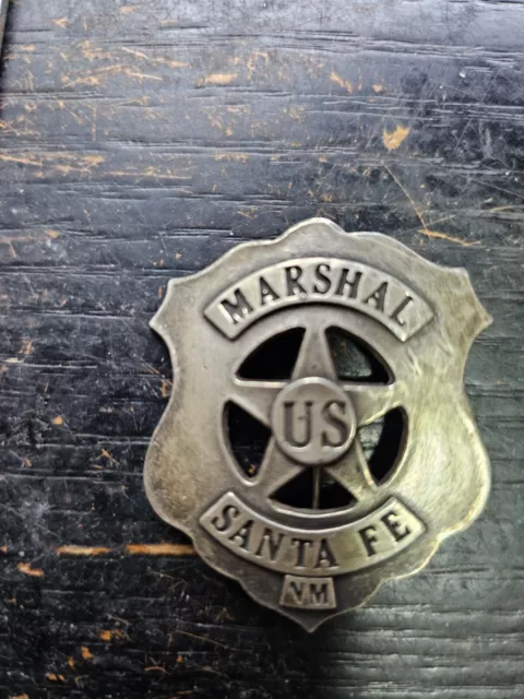 Obsolete Santa Fe Deputy US Marshal Badge. Sterling