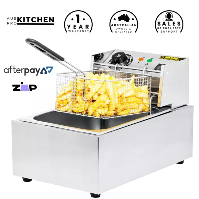 Commercial Electric Deep Fryer 10L - Single Basket Chip Frying 2500W