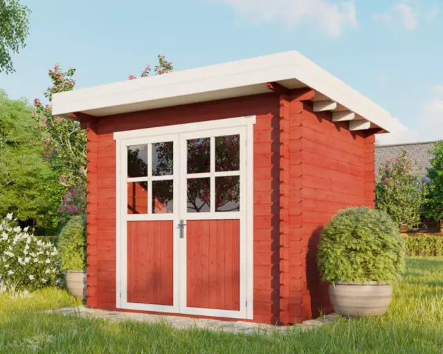 Gartenhaus Gerätehaus Holzhaus Blockhaus 2,5x2,2m 28mm inkl. Fußboden