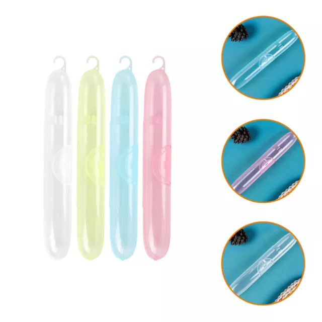 4pcs Travel Toothbrush Box Toothpaste Carrier Container-SP