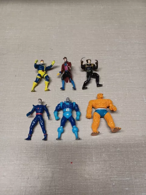 Lot of 6 MARVEL Steel Mutants X-MEN + Avengers Heavy Metal Heroes Die Cast