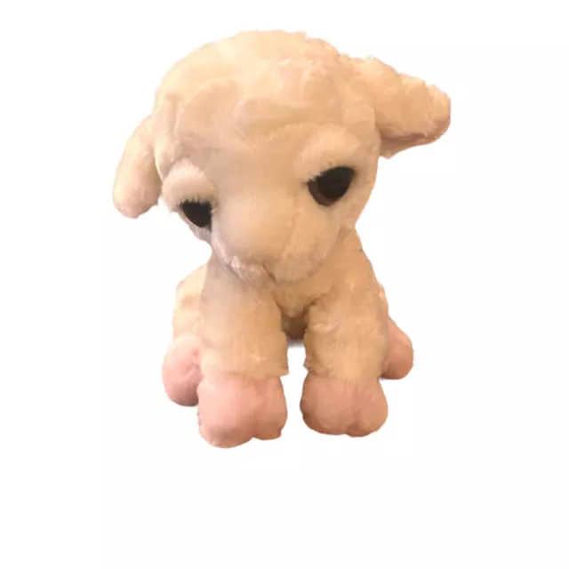 Aurora World Lamb 8" Plush White Pink Stuffed Animal Toy Soft  Big Eyes
