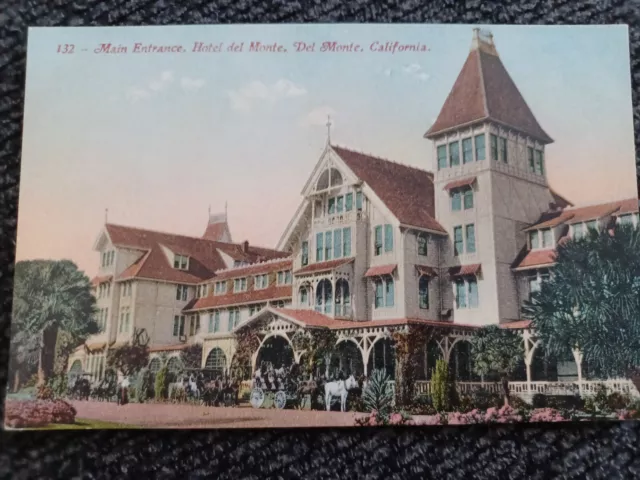Hotel Del Monte in Ca. Unposted  Main entrance. Early 20th century NOS