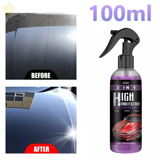 3 in 1 High Protection Quick Car Coat Ceramic Coating Spray Hydrophobic Car  Wax