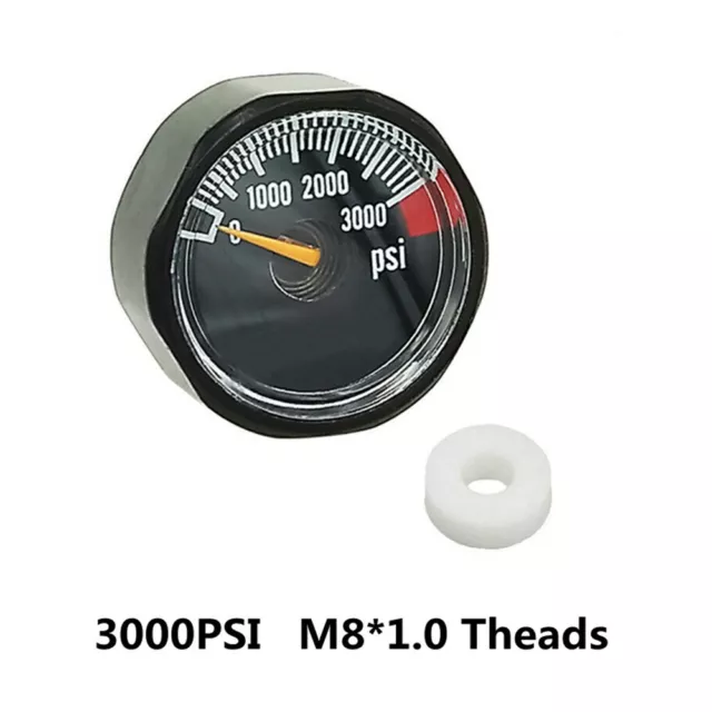 M8*1.0 Micro Gauge 3000psi High Pressure for HPA Air Tank, CO2, PCP Paintball TU