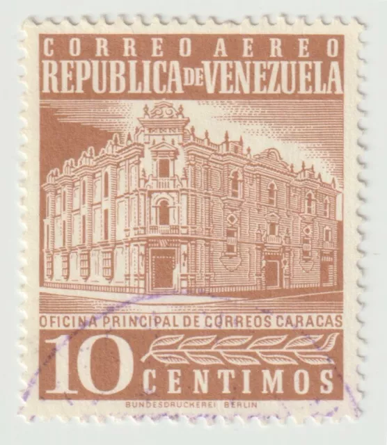 1958 Venezuela - Airmail - Caracas Central Post Office - 10 C Stamp