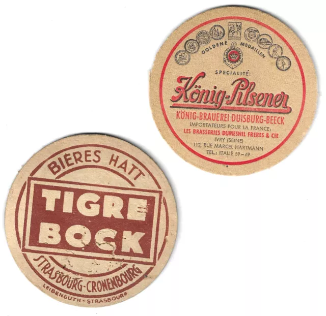 Lot Sous bock - TIGRE BOCK - BIÈRES HATT - CRONENBOURG + KÖNIG