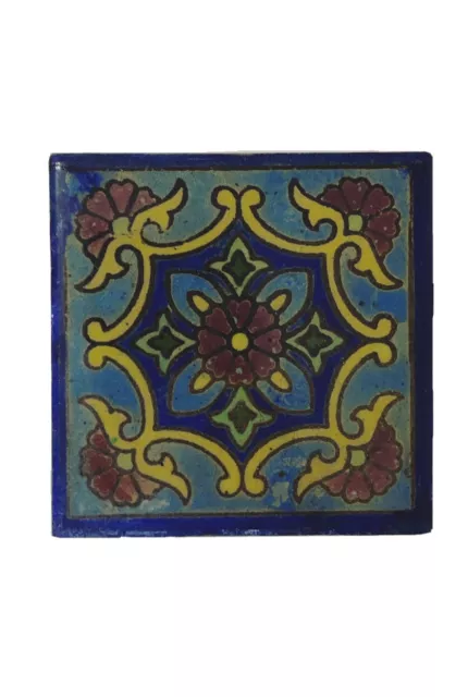 Hand Painted And Glazed Persian Mini Ceramic Tile