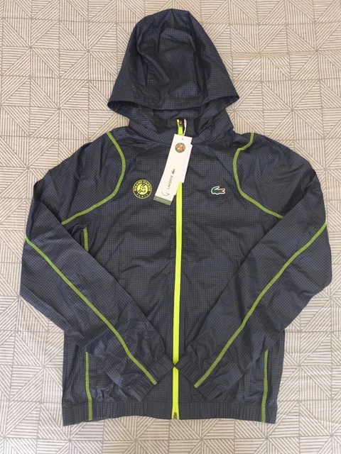 VESTE COUPE-VENT LACOSTE Bleu Marine Édition Roland Garros Neuf