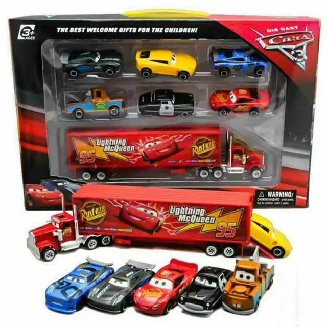 AU Cars 2 Lightning McQueen Racer Car&Mack Truck Kids Toy Collection Set Gift