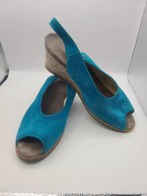 Wolky Women's Aspe SZ EUR 41 US 10 Blue Espadrille Slingback wedge retail: $149