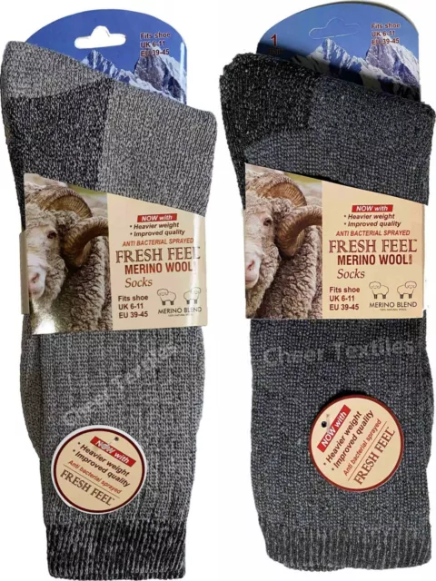 Thermal Socks Mens Winter Thick Merino Wool Walking Hiking Heavy Duty Work Boot