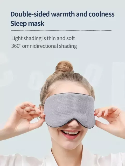 Mascherina per Dormire Traspirante in Seta a Doppio Uso Caldo Freddo Regolabile 2