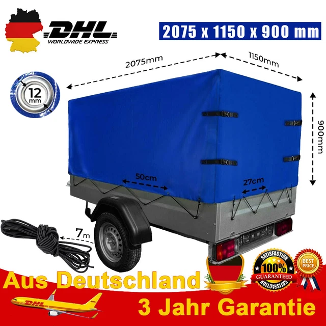 Blaue Anhängerplane / Abdeckplane – Robuste Flachplane Zum Schutz Der Ladung Auf PKW-Anhängern