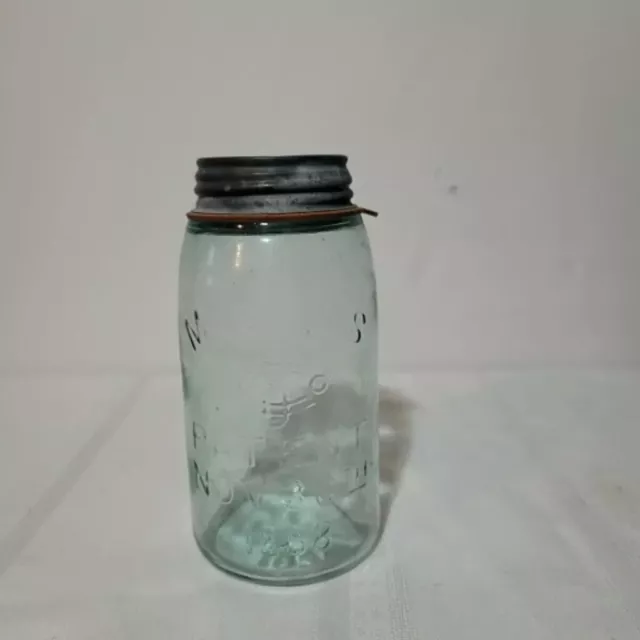 Quart Fruit Jar Whittled Mason's 27 Patent Nov 30Th 1858 Fx633