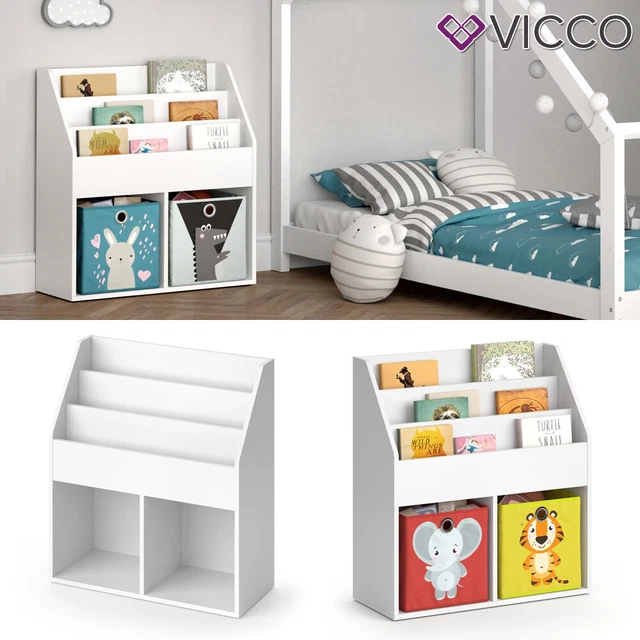 Bibliothèque Vicco Luigi Blanche Avec Banc - 5 étagères - 72x30.9x79 Cm - Neuf En Emballage D'origine