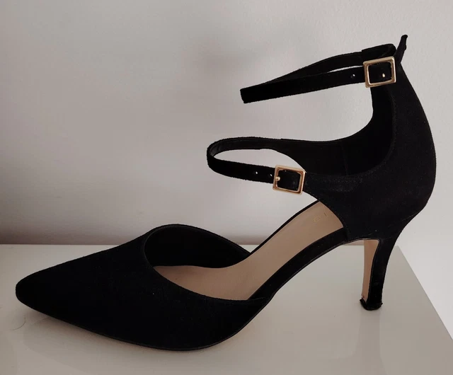 Escarpins Semi-compensés SAN MARINA En Cuir Noir - Taille 39, Très Bon état
